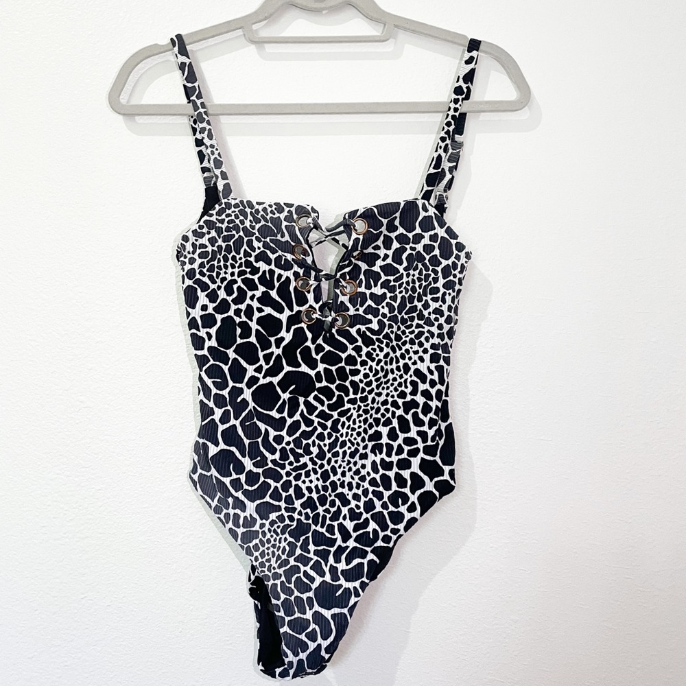 Shop Monteza Tuscon Swimsuit Cow Print one piece bathing suit - Picture 2 of 5